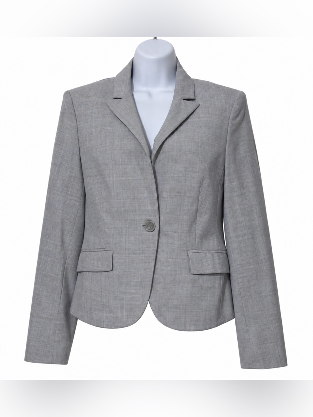 Express Design Studio Women’s Light Gray Single-Button Tailored Blazer Size 4